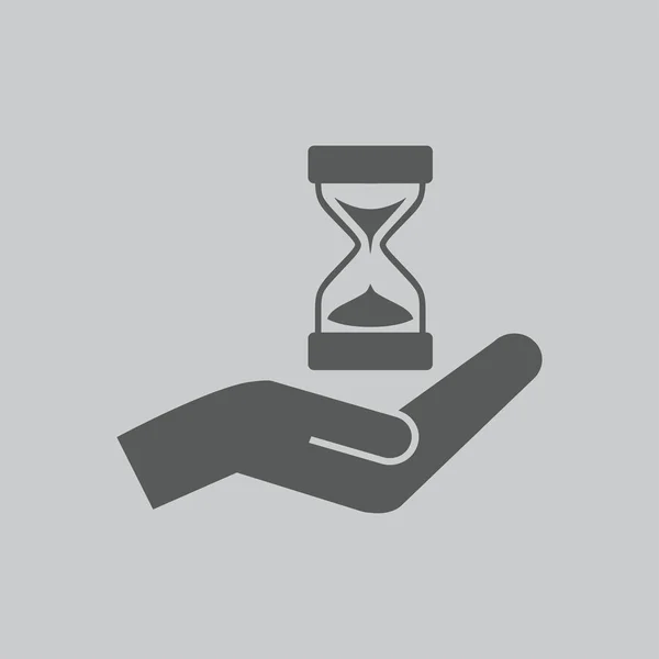 Hand mit Sanduhr-Symbol — Stockvektor