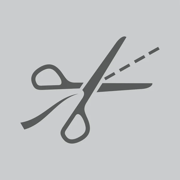 Nůžky s řezané linie — Stockový vektor