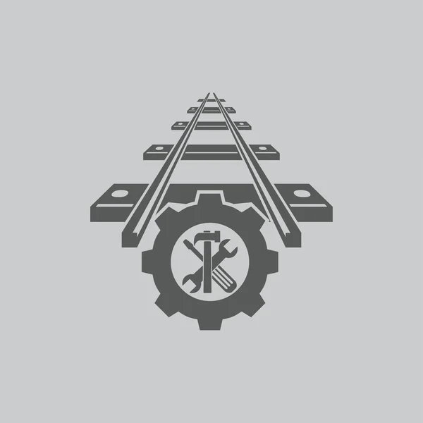 Herramientas y el icono del ferrocarril — Vector de stock