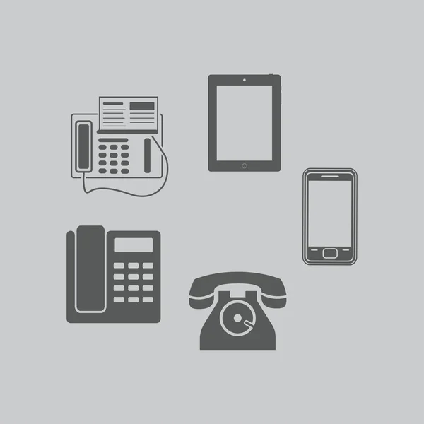 Telephone sets icons — Stock Vector