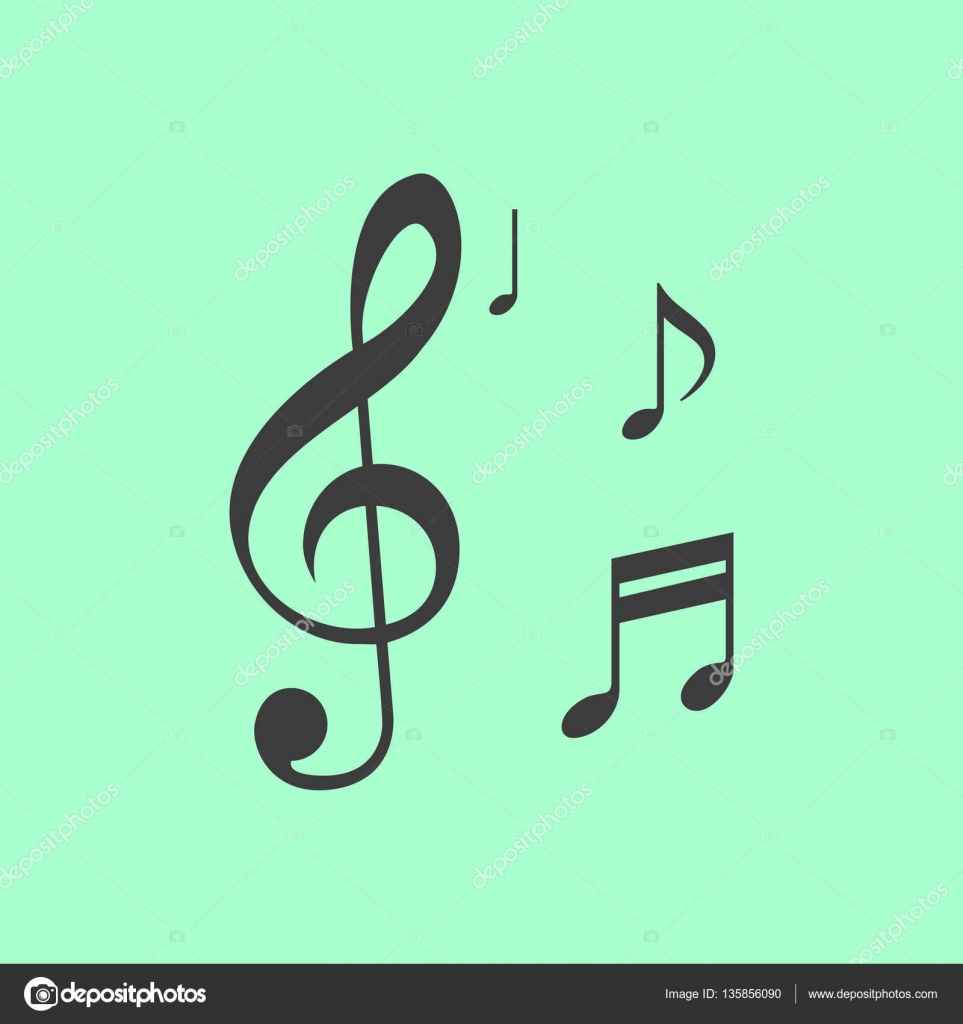Musical note icon sign Stock Vector by ©risovalka2015.gmail.com 135856090, image size:1600x1700