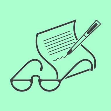 mürekkep kalem ve sayfa simgesi 