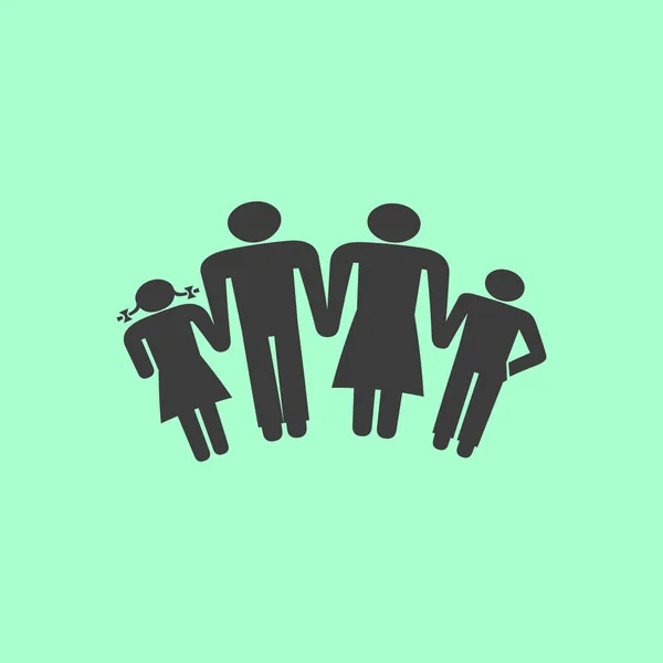 Gyerekek silhouette család. — Stock Vector
