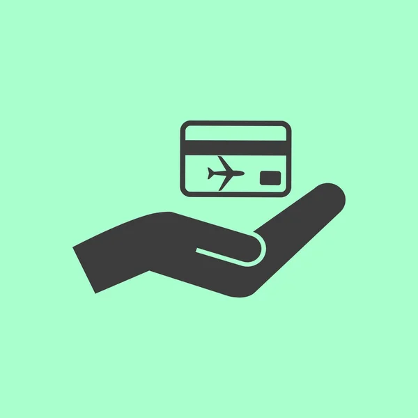 Hand en ticket pictogram — Stockvector