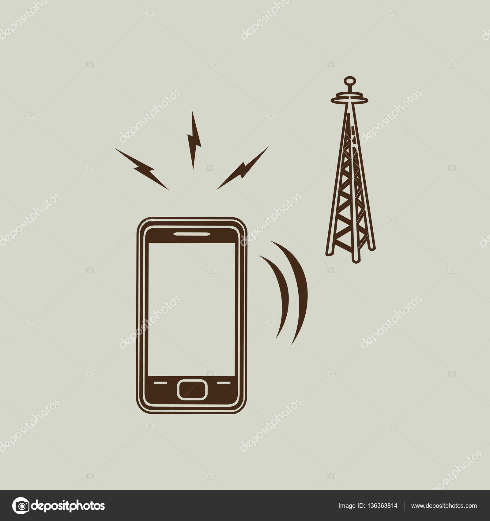 Mobile tower. Illustration of mobile tower in colour background. | CanStock