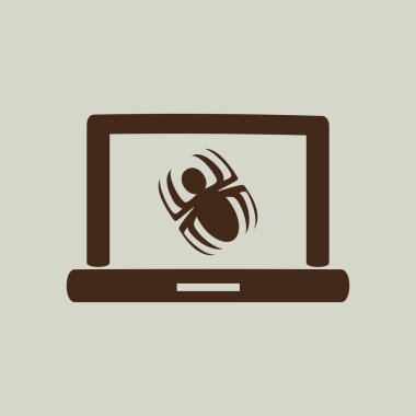 Laptop is infected by malware clipart