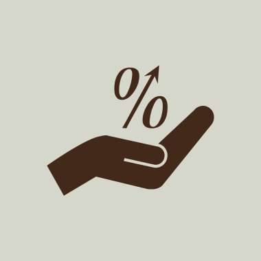 elinde yüzde sembolü