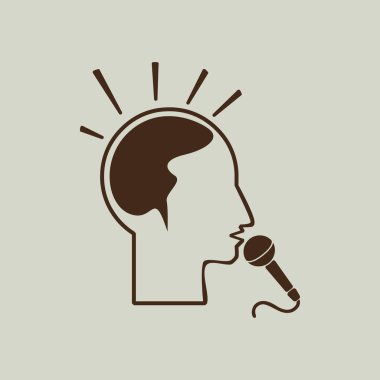 insan ve mikrofon simgesi