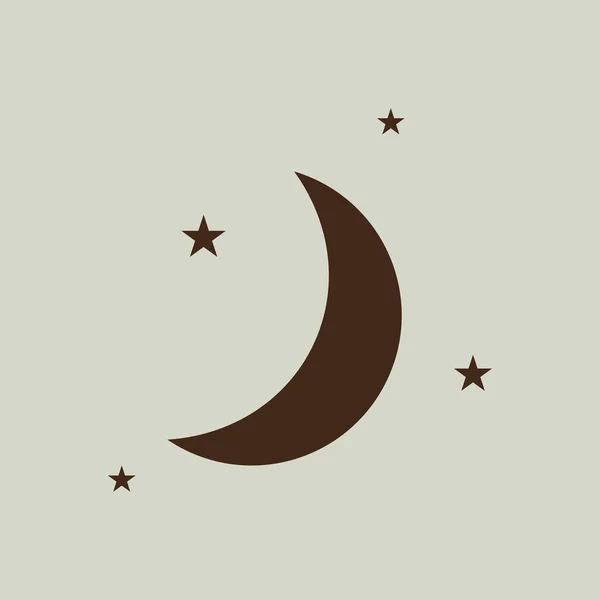 Hold és csillagok ikon — Stock Vector