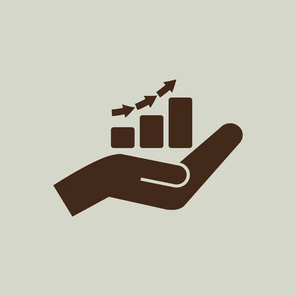 Hand and profit  icon — Stock Vector
