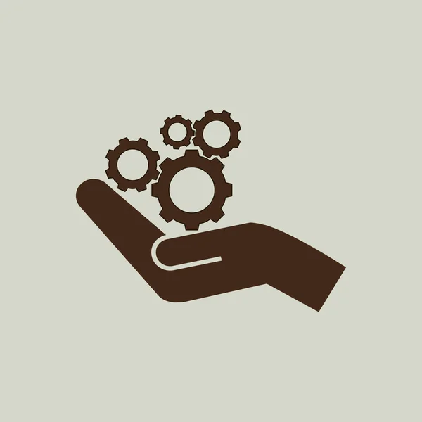 Gears in hand icon — Stock Vector