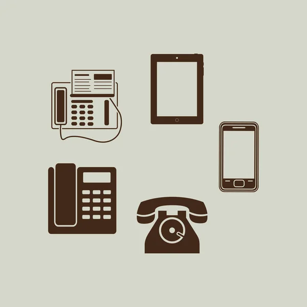 Différentes icônes téléphoniques — Image vectorielle