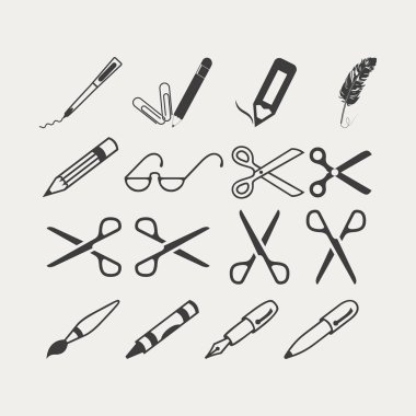 makas, kalem, kurşun kalem