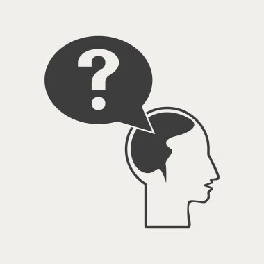 soru işareti ve adam simgesi