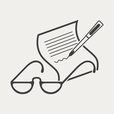 mürekkep kalem ve sayfa simgesi 