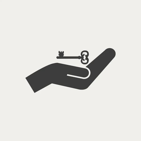 Hand och nyckeln ikonen — Stock vektor