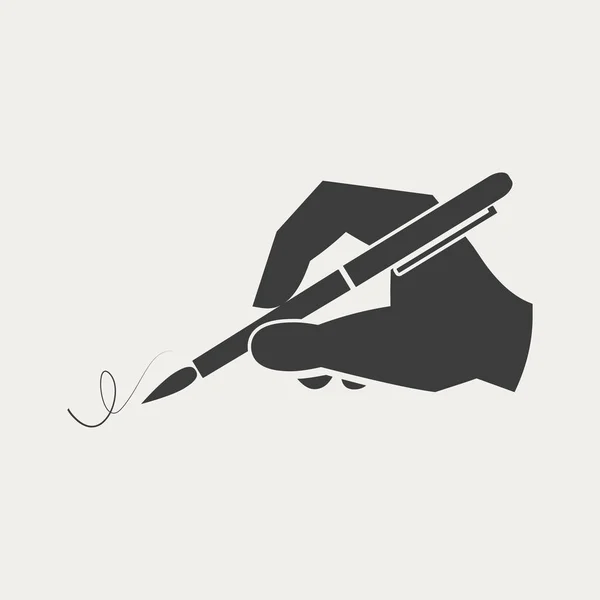 Main avec stylo encre — Image vectorielle