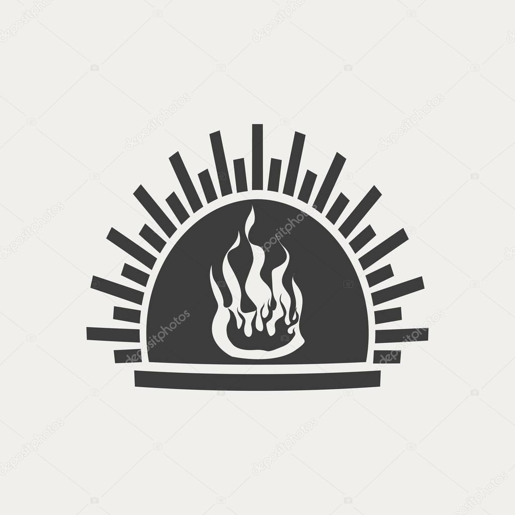 fireplace icon  illustration