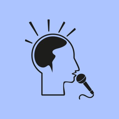 Düşünüyorum, mikrofon illüstrasyon