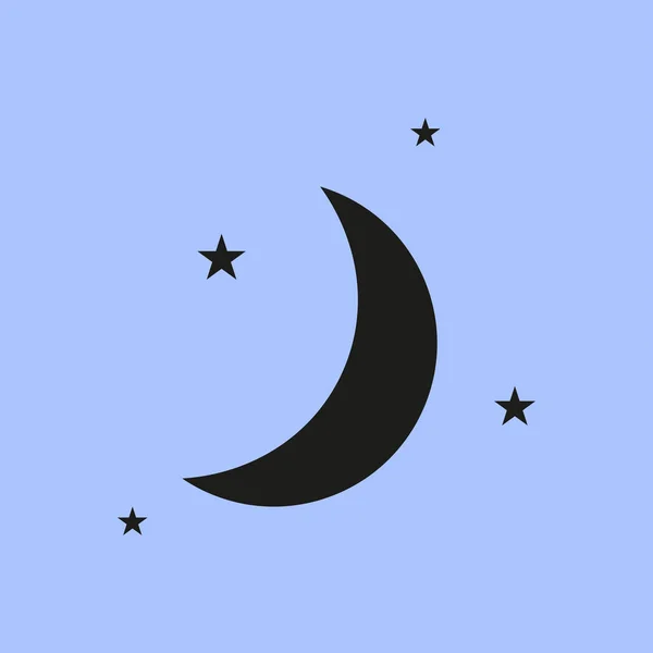 Maan & sterren pictogram — Stockvector