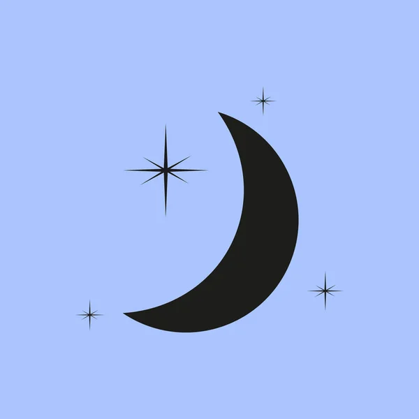 Moon & stars icon — Stock Vector