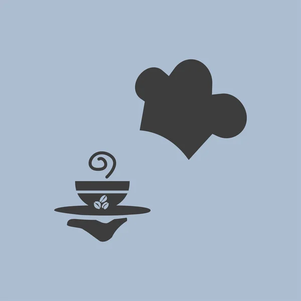 Σερβιτόρος με ένα φλιτζάνι καφέ. — Διανυσματικό Αρχείο