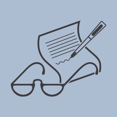 mürekkep kalem ve sayfa simgesi 