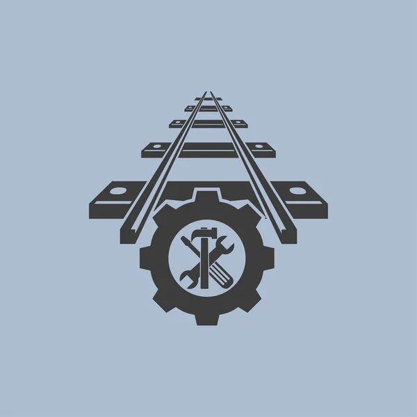 Reparation av järnvägen ikonen — Stock vektor