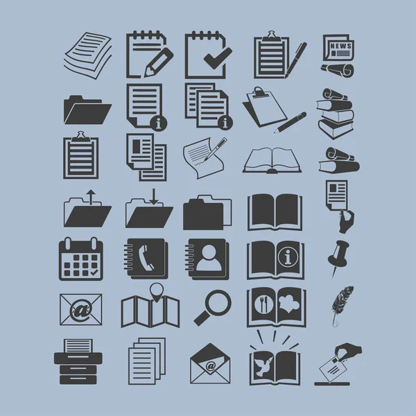 Iconos de documento ilustración — Vector de stock