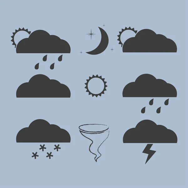 Wettersymbole gesetzt — Stockvektor