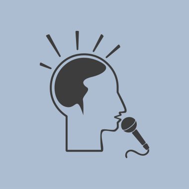 Düşünüyorum, mikrofon illüstrasyon