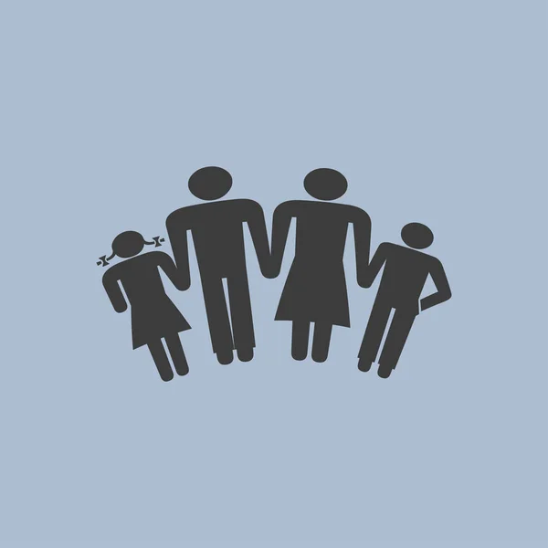 Kinder Silhouette Familie. Symbol. — Stockvektor