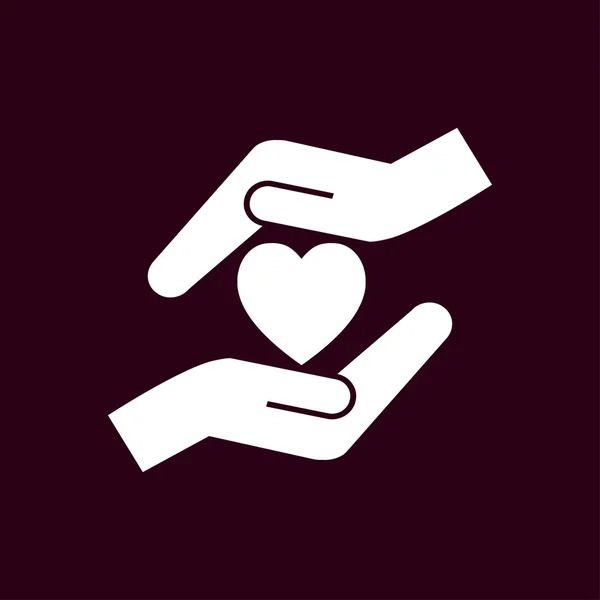 Szív és kéz ikon — Stock Vector