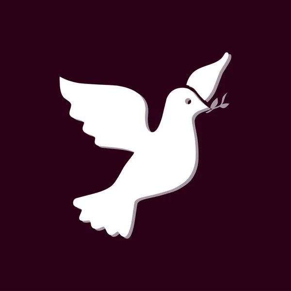 Ilustración icono de paloma — Vector de stock