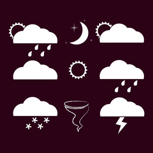 Wettersymbole gesetzt — Stockvektor