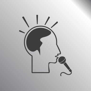 Düşünüyorum, mikrofon illüstrasyon