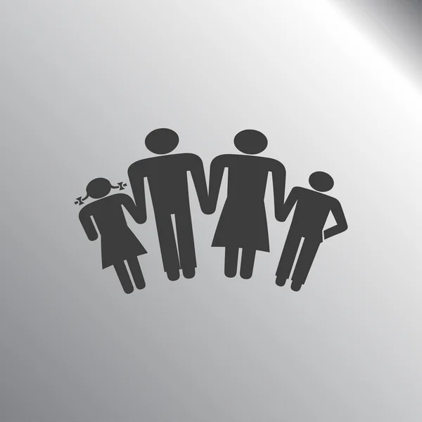 Kinderen silhouet familie — Stockvector