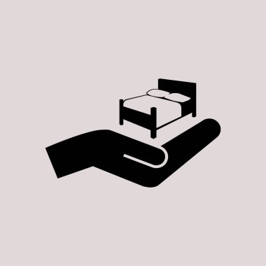 Yatak ve el simgesi