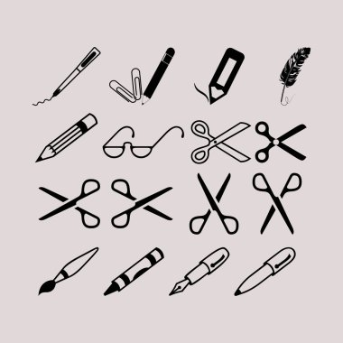 makas, kalem, kurşun kalem