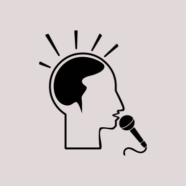 Düşünüyorum, mikrofon illüstrasyon