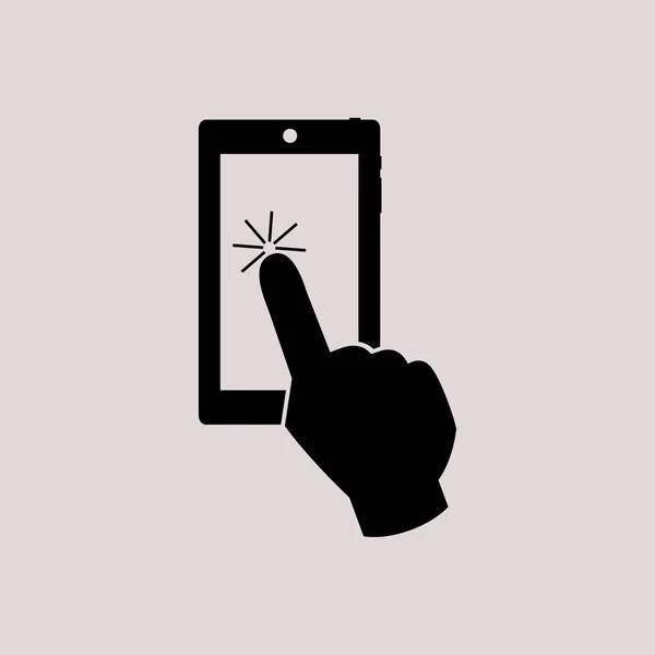 Smartphone-Symbol mit Touchscreen — Stockvektor