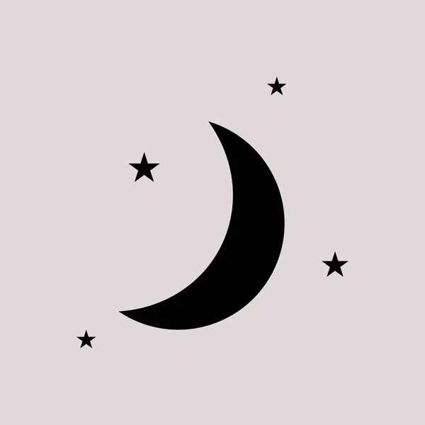 Icono Luna & estrellas — Vector de stock