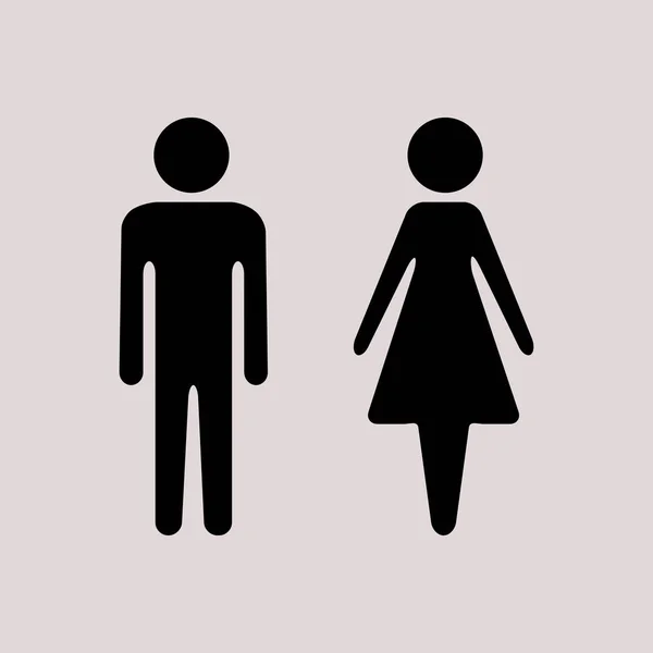 Mann und Frau, Toilettenschild — Stockvektor