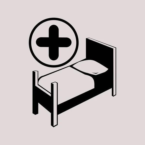Ziekenhuis bed pictogram — Stockvector