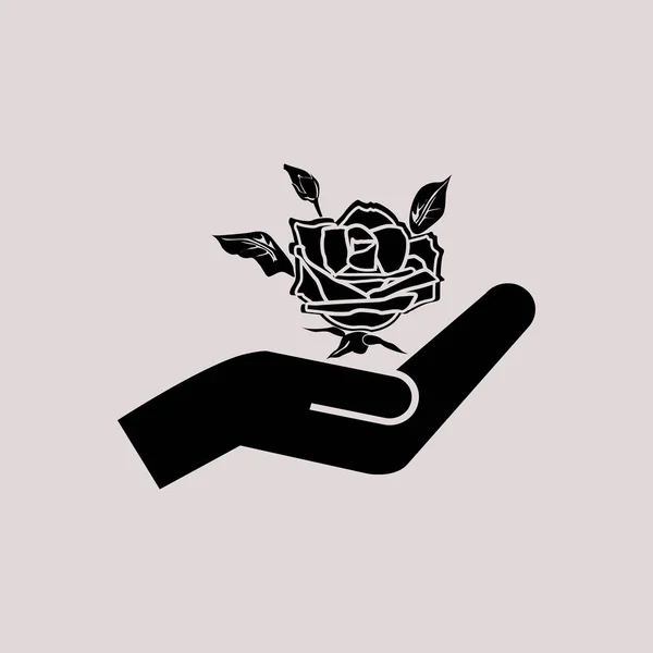 Rosa ícone ilustração — Vetor de Stock