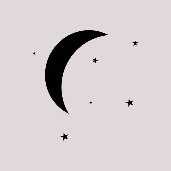 Moon & stars  icon — Stock Vector