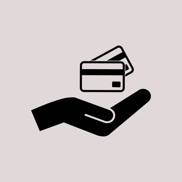 Πιστωτικές κάρτες κρατώντας το εικονίδιο — Διανυσματικό Αρχείο
