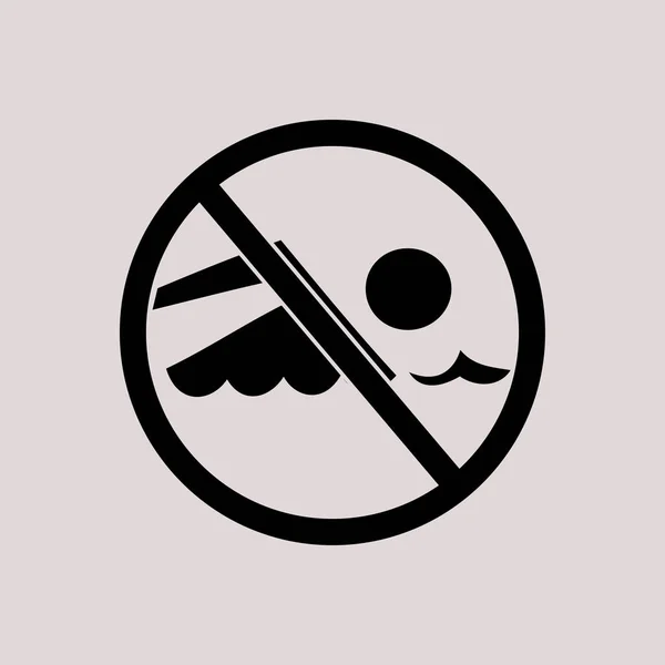 No swimming sig — Stock Vector