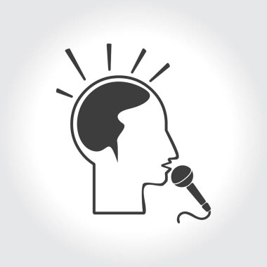 mikrofon ve insan kafa simgesi