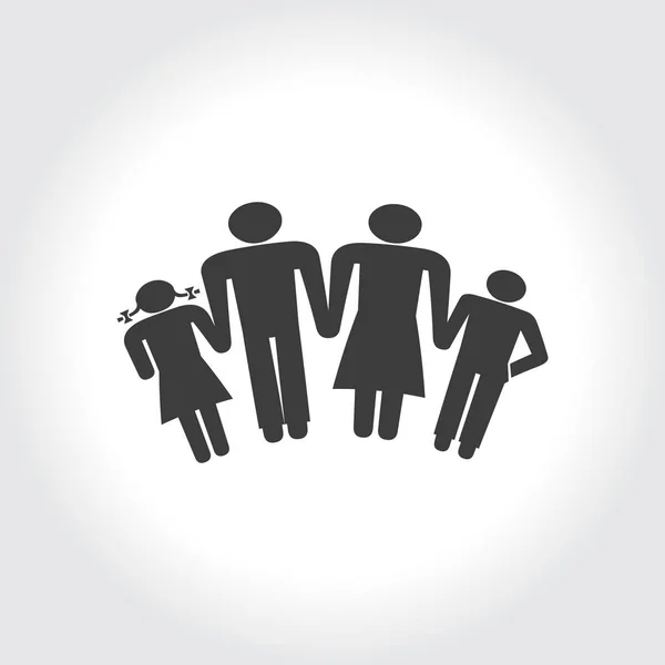 Familie silhouet pictogram — Stockvector